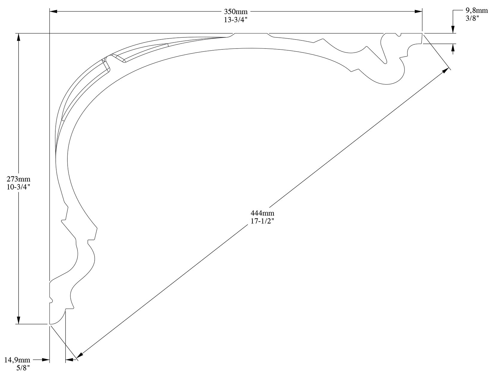 Orac Decor C344 Cornice Soffitto Parete Purotouch® Poliuretano Ad Alta Densità Bianco Resistente Agli Urti Calore Acqua Facile Da Installare Verniciabile Pretrattata Primer Acrilico Impermeabile Per Interno ed Esterno Ambienti Umidi Misura 200x27,3x35 cm