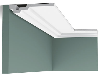 Orac Decor C353 Cornice Soffitto Parete Purotouch® Poliuretano Ad Alta Densità Bianco Resistente Agli Urti Calore Facile Da Installare Verniciabile Pretrattata Primer Acrilico Impermeabile Per Interno ed Esterno Ambienti Umidi Misura 200x3x16,5 cm