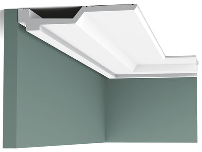 Orac Decor C354 Cornice Soffitto Parete Purotouch® Poliuretano Ad Alta Densità Bianco Resistente Agli Urti Calore Facile Da Installare Verniciabile Pretrattata Primer Acrilico Impermeabile Per Interno ed Esterno Ambienti Umidi Misura 200x4x21,5 cm