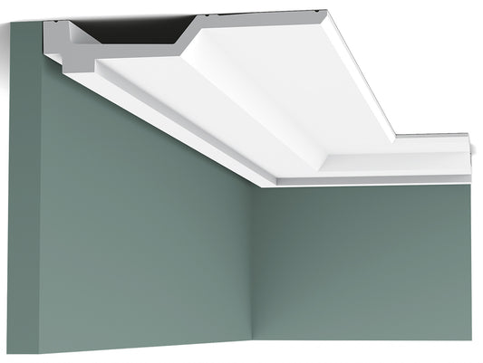 Orac Decor C354 Cornice Soffitto Parete Purotouch® Poliuretano Ad Alta Densità Bianco Resistente Agli Urti Calore Facile Da Installare Verniciabile Pretrattata Primer Acrilico Impermeabile Per Interno ed Esterno Ambienti Umidi Misura 200x4x21,5 cm