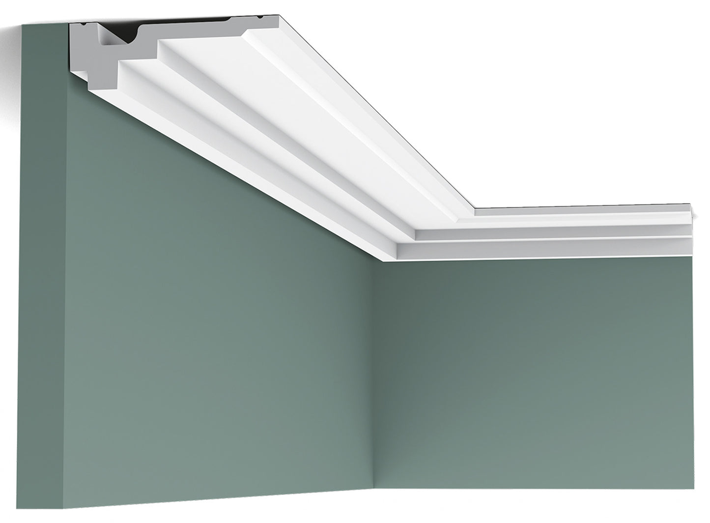 Orac Decor C355 Cornice Soffitto Parete Purotouch® Poliuretano Ad Alta Densità Bianco Resistente Agli Urti Calore Facile Da Installare Verniciabile Pretrattata Primer Acrilico Impermeabile Per Interno ed Esterno Ambienti Umidi Misura 200x3,5x11,1 cm