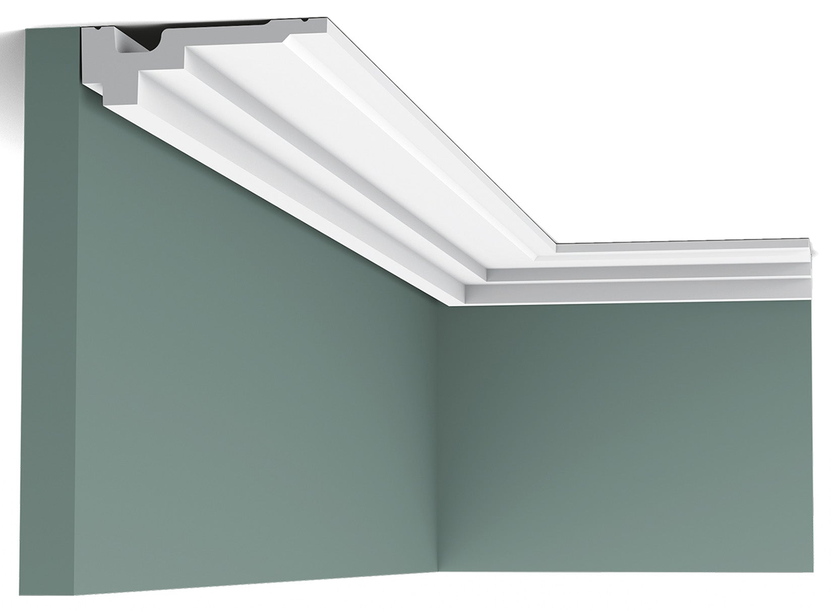 Orac Decor C355 Cornice Soffitto Parete Purotouch® Poliuretano Ad Alta Densità Bianco Resistente Agli Urti Calore Facile Da Installare Verniciabile Pretrattata Primer Acrilico Impermeabile Per Interno ed Esterno Ambienti Umidi Misura 200x3,5x11,1 cm