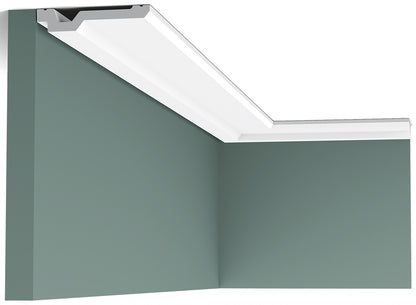 Orac Decor C356 Cornice Soffitto Parete Purotouch® Poliuretano Ad Alta Densità Bianco Resistente Agli Urti Calore Acqua Facile Da Installare Verniciabile Pretrattata Primer Acrilico Impermeabile Per Interno ed Esterno Ambienti Umidi Misura 200x2x10 cm
