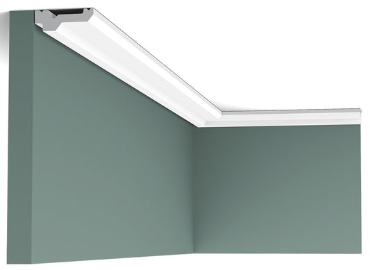 Orac Decor C360 Cornice Soffitto Parete Purotouch® Poliuretano Ad Alta Densità Bianco Resistente Agli Urti Calore Acqua Facile Da Installare Verniciabile Pretrattata Primer Acrilico Impermeabile Per Interno ed Esterno Ambienti Umidi Misura 200x2,1x6 cm