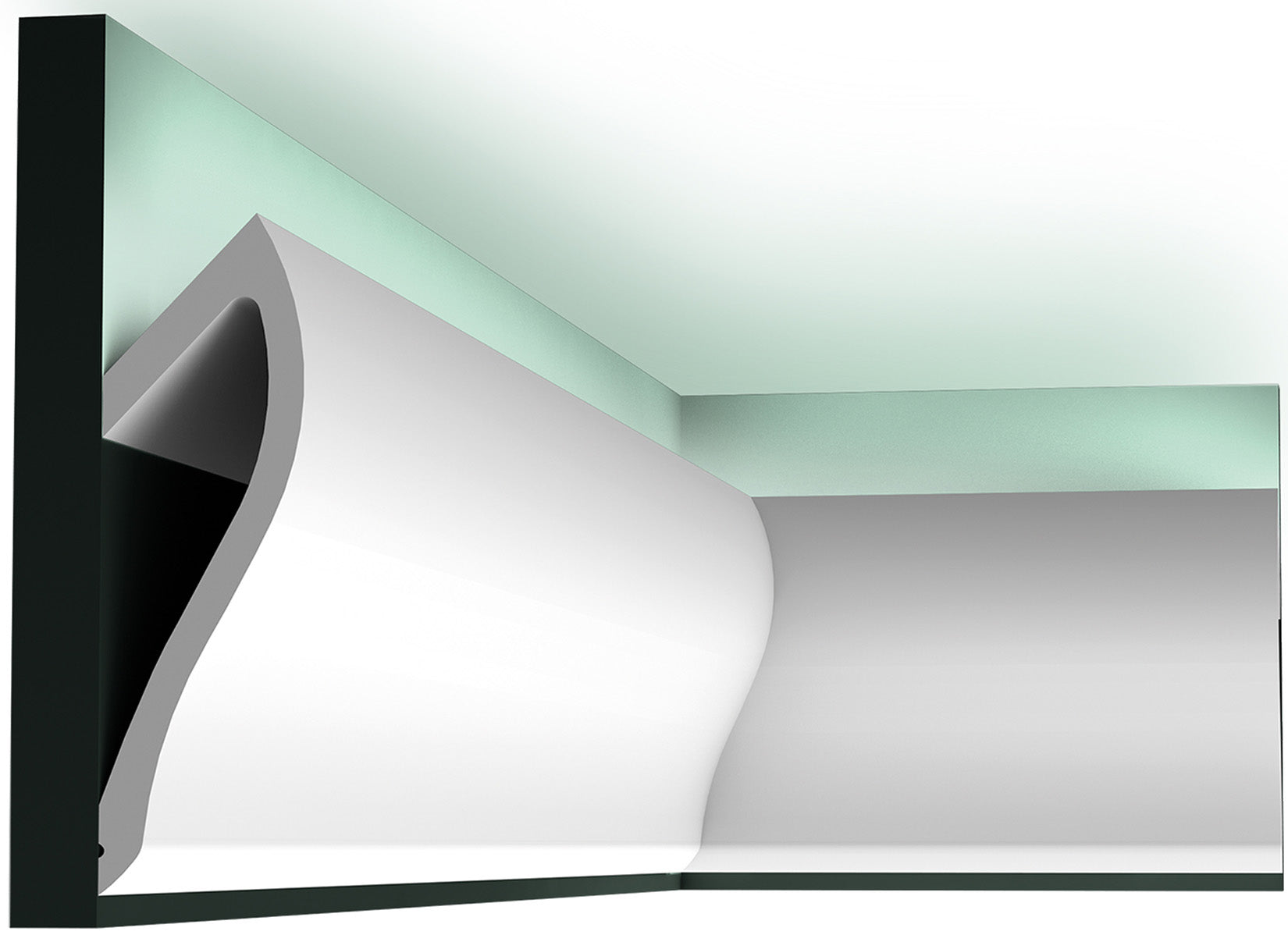 Orac Decor C371 Cornice Soffitto Parete Purotouch® Poliuretano Ad Alta Densità Bianco Resistente Agli Urti Calore Acqua Illuminazione Indiretta Verniciabile Pretrattata Primer Acrilico Impermeabile Per Interno Esterno Ambienti Umidi Misura 200x18,5x5,8 cm