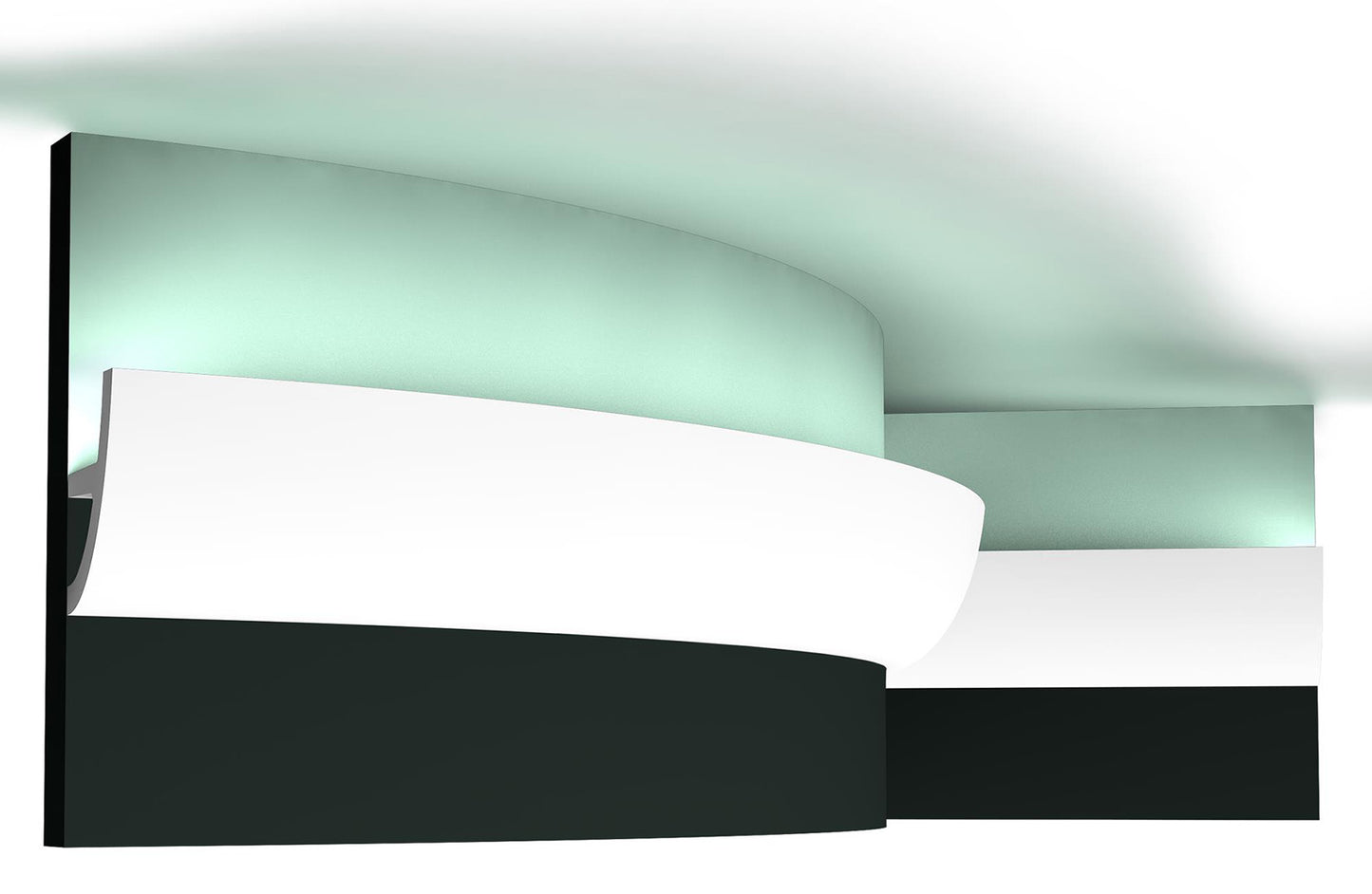 Orac Decor C373F Cornice Soffitto Parete Poliuretano Flessibile Curvabile Bianco Resistente Agli Urti Calore Termiti Acqua Illuminazione Indiretta Verniciabile Pretrattata Primer Acrilico Impermeabile Interno Esterno Ambienti Umidi Misura 200x8x4,9 cm