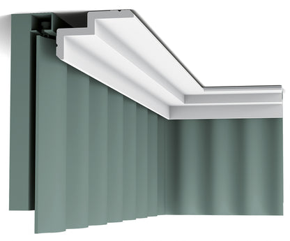 Orac Decor C390 Cornice Soffitto Parete Purotouch® Poliuretano Ad Alta Densità Bianco Resistente Agli Urti Calore Acqua Illuminazione Indiretta Verniciabile Pretrattata Primer Acrilico Impermeabile Per Interno Esterno Ambienti Umidi Misura 200x6x10 cm