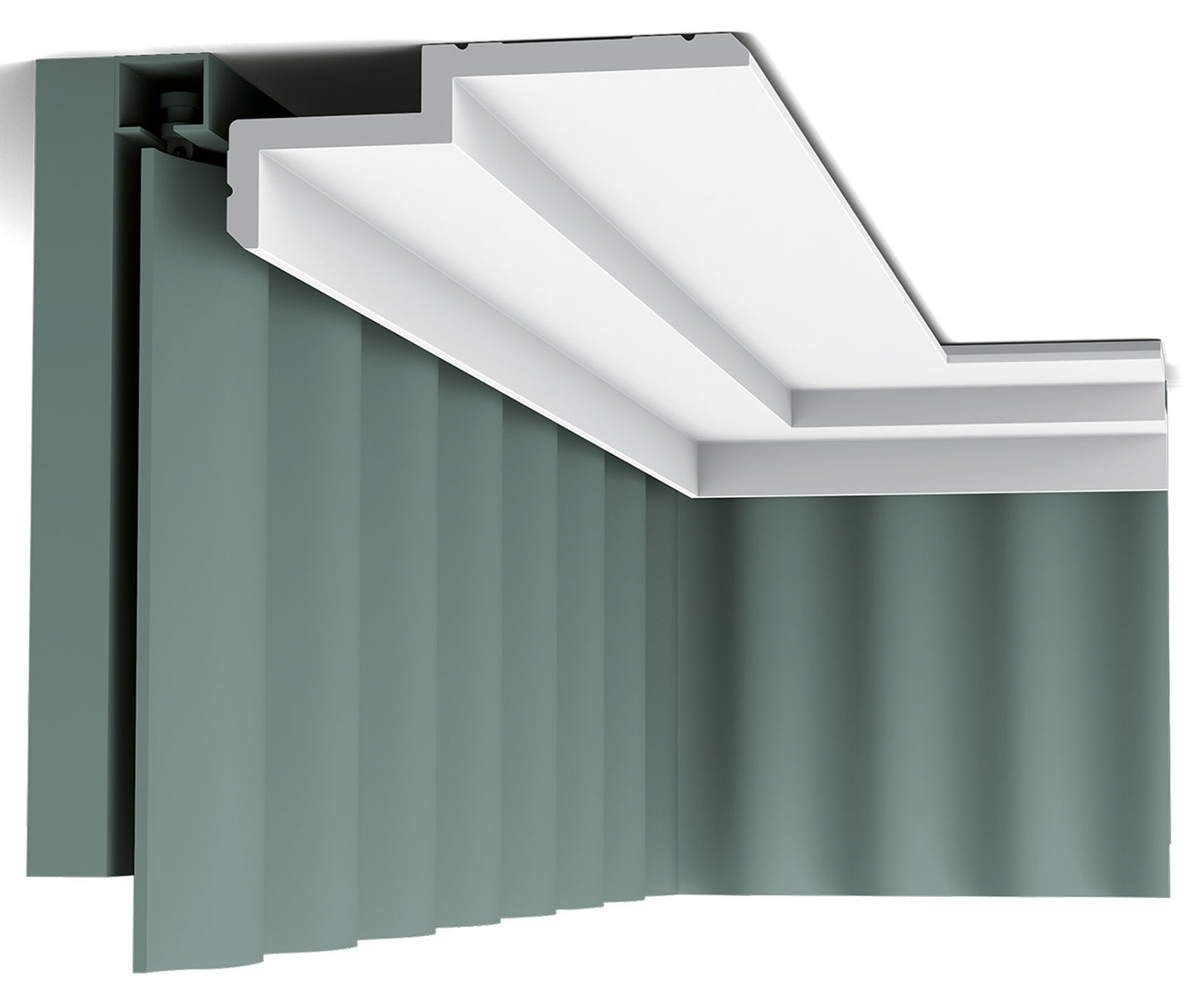 Orac Decor C391 Cornice Soffitto Parete Purotouch® Poliuretano Ad Alta Densità Bianco Resistente Agli Urti Calore Acqua Illuminazione Indiretta Tenda Verniciabile Pretrattata Primer Acrilico Impermeabile Interno Esterno Ambienti Umidi Misura 200x6x16 cm