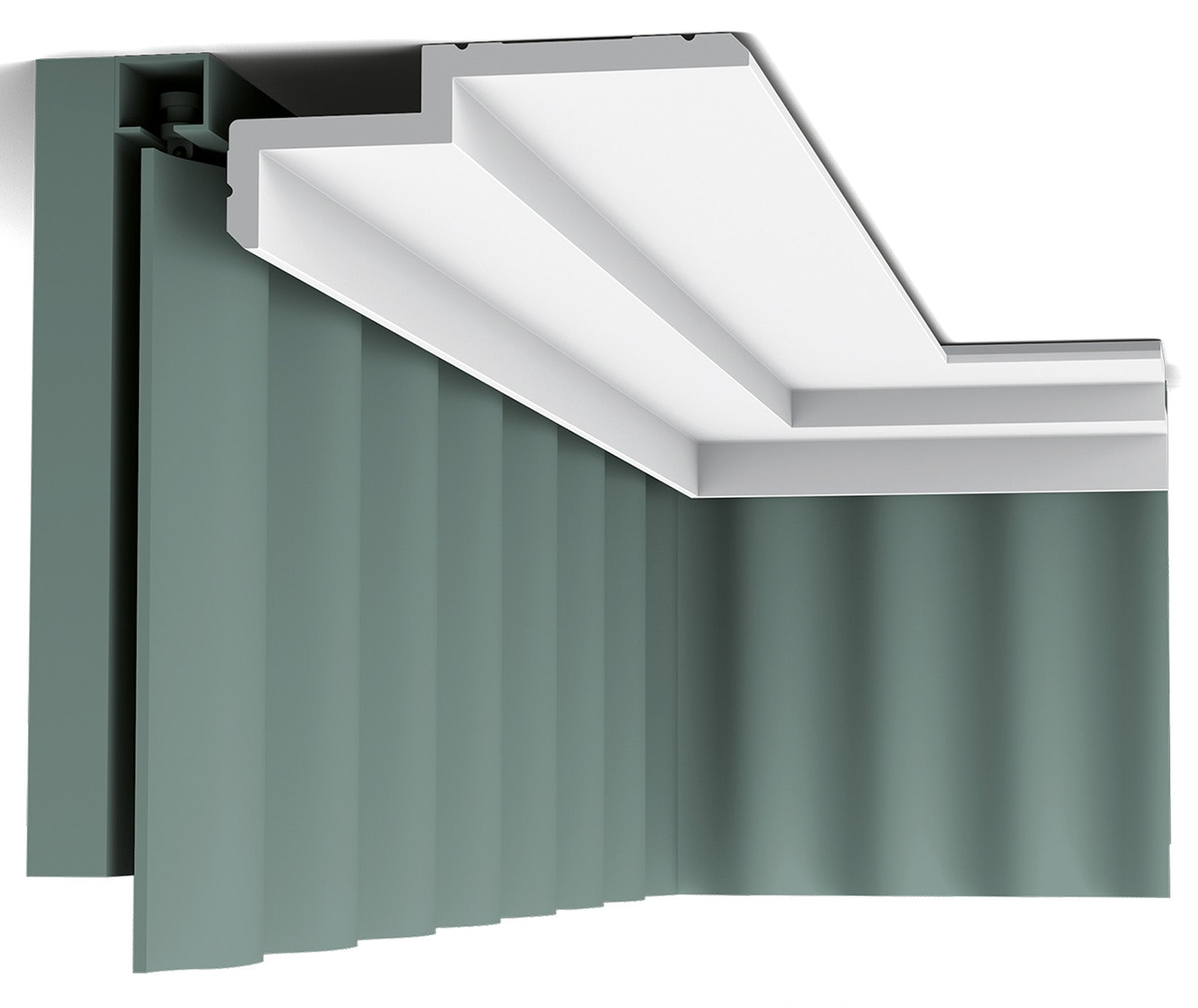 Orac Decor C391 Cornice Soffitto Parete Purotouch® Poliuretano Ad Alta Densità Bianco Resistente Agli Urti Calore Acqua Illuminazione Indiretta Tenda Verniciabile Pretrattata Primer Acrilico Impermeabile Interno Esterno Ambienti Umidi Misura 200x6x16 cm