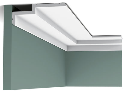 Orac Decor C391 Cornice Soffitto Parete Purotouch® Poliuretano Ad Alta Densità Bianco Resistente Agli Urti Calore Acqua Illuminazione Indiretta Tenda Verniciabile Pretrattata Primer Acrilico Impermeabile Interno Esterno Ambienti Umidi Misura 200x6x16 cm
