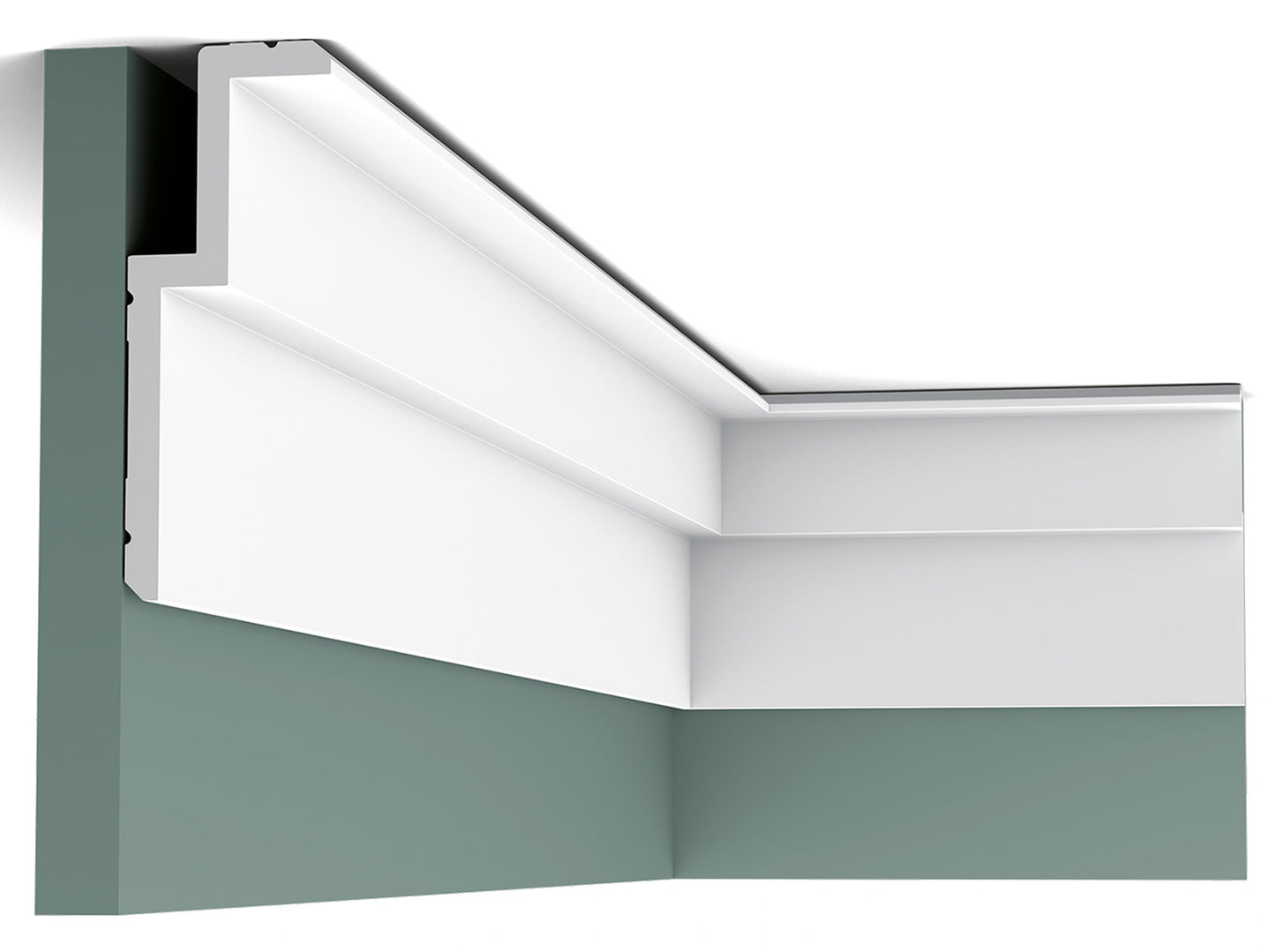 Orac Decor C391 Cornice Soffitto Parete Purotouch® Poliuretano Ad Alta Densità Bianco Resistente Agli Urti Calore Acqua Illuminazione Indiretta Tenda Verniciabile Pretrattata Primer Acrilico Impermeabile Interno Esterno Ambienti Umidi Misura 200x6x16 cm
