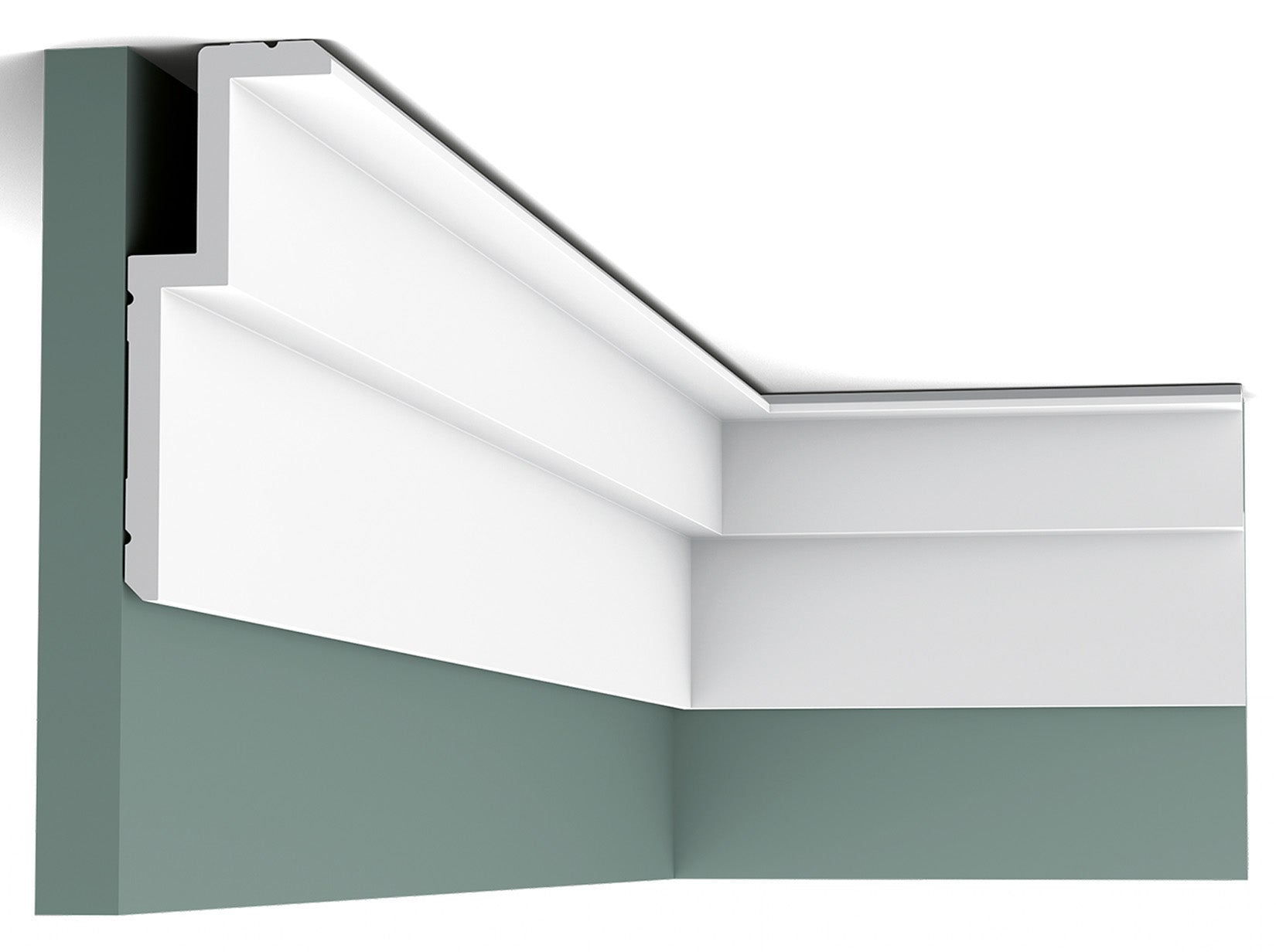 Orac Decor C391 Cornice Soffitto Parete Purotouch® Poliuretano Ad Alta Densità Bianco Resistente Agli Urti Calore Acqua Illuminazione Indiretta Tenda Verniciabile Pretrattata Primer Acrilico Impermeabile Interno Esterno Ambienti Umidi Misura 200x6x16 cm