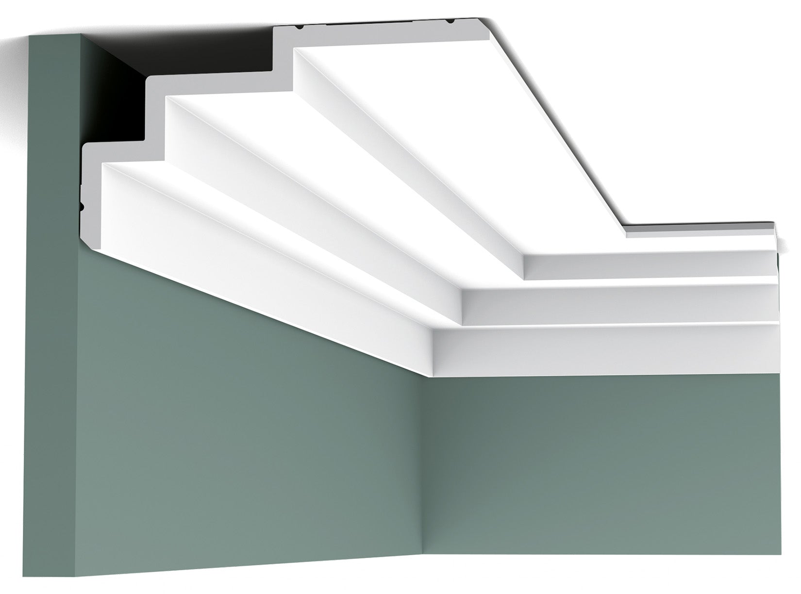 Orac Decor C392 Cornice Soffitto Parete Purotouch® Poliuretano Ad Alta Densità Bianco Resistente Agli Urti Calore Acqua Facile Da Installare Verniciabile Pretrattata Primer Acrilico Impermeabile Per Interno ed Esterno Ambienti Umidi Misura 200x10x19 cm