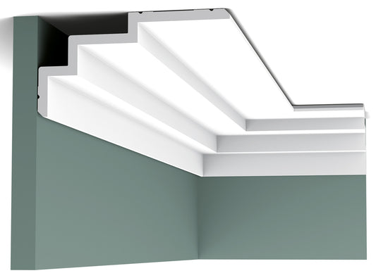 Orac Decor C392 Cornice Soffitto Parete Purotouch® Poliuretano Ad Alta Densità Bianco Resistente Agli Urti Calore Acqua Facile Da Installare Verniciabile Pretrattata Primer Acrilico Impermeabile Per Interno ed Esterno Ambienti Umidi Misura 200x10x19 cm