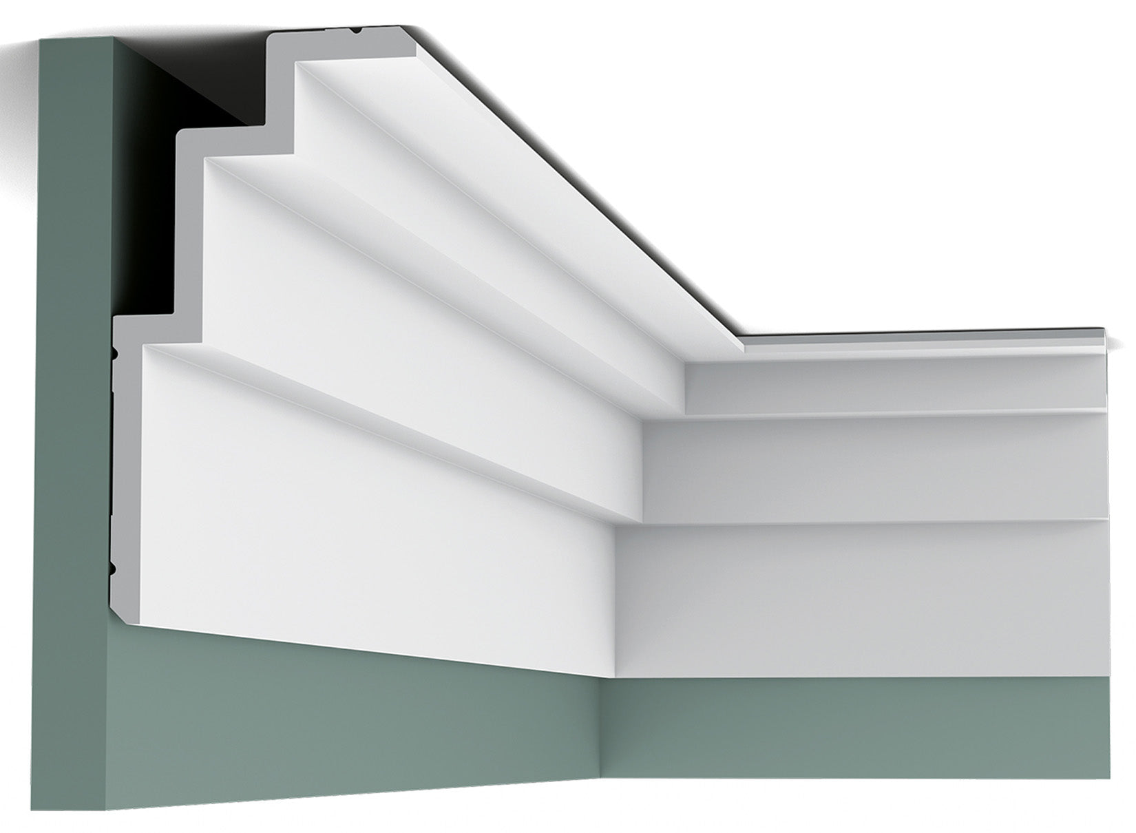 Orac Decor C392 Cornice Soffitto Parete Purotouch® Poliuretano Ad Alta Densità Bianco Resistente Agli Urti Calore Acqua Facile Da Installare Verniciabile Pretrattata Primer Acrilico Impermeabile Per Interno ed Esterno Ambienti Umidi Misura 200x10x19 cm