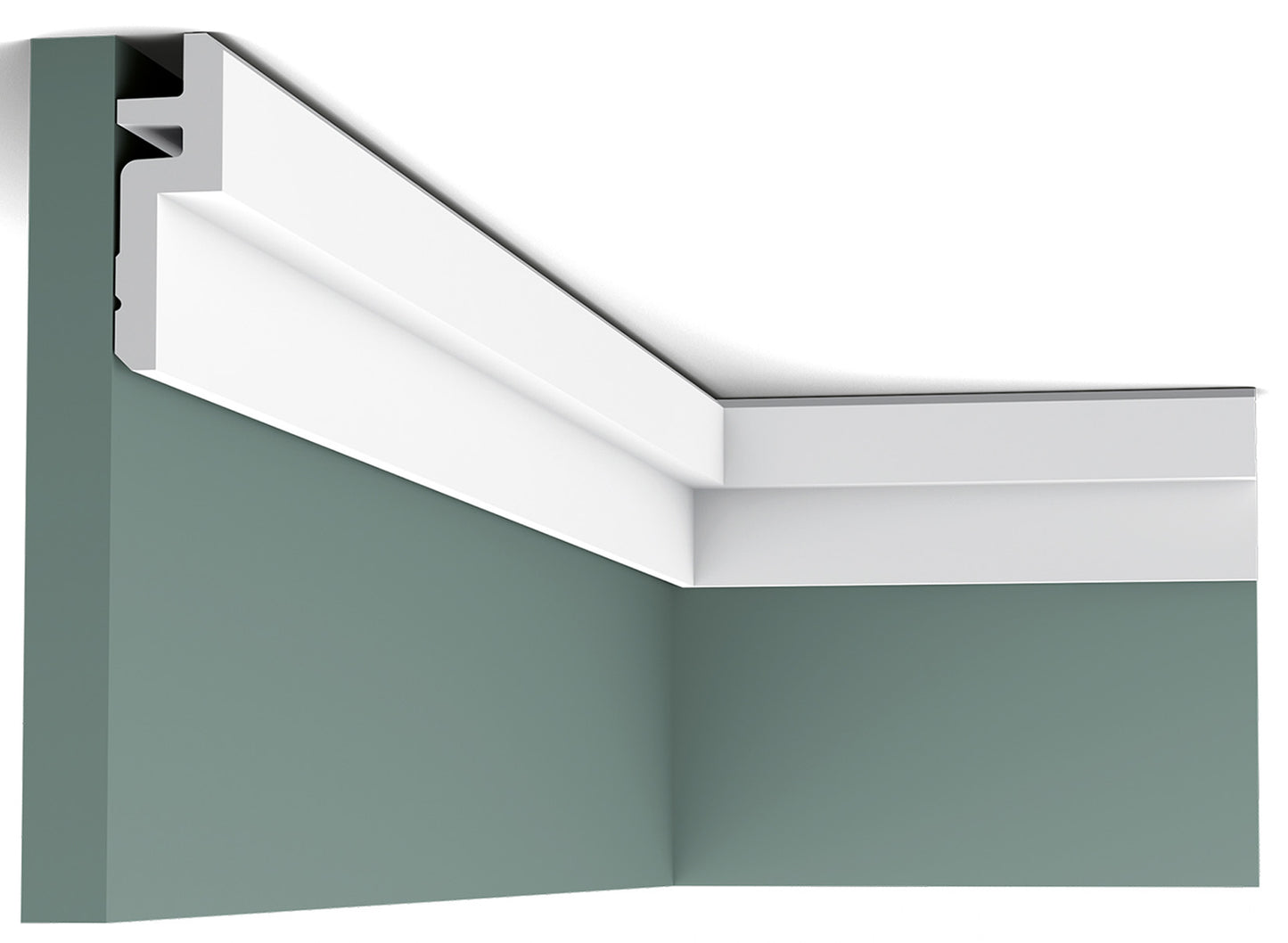 Orac Decor C394 Cornice Soffitto Parete Purotouch® Poliuretano Alta Densità Bianco Resistente Agli Urti Calore Acqua Illuminazione Indiretta Tenda Verniciabile Pretrattata Primer Acrilico Impermeabile Interno Esterno Ambienti Umidi Misura 200x9,5x3,1 cm