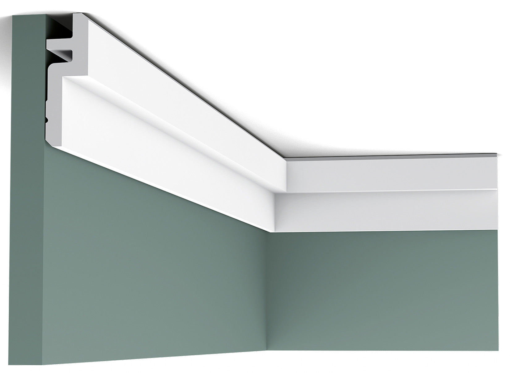 Orac Decor C394 Cornice Soffitto Parete Purotouch® Poliuretano Alta Densità Bianco Resistente Agli Urti Calore Acqua Illuminazione Indiretta Tenda Verniciabile Pretrattata Primer Acrilico Impermeabile Interno Esterno Ambienti Umidi Misura 200x9,5x3,1 cm