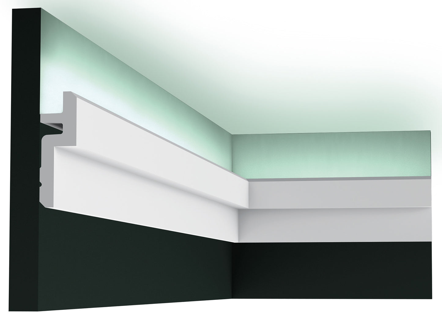 Orac Decor C394 Cornice Soffitto Parete Purotouch® Poliuretano Alta Densità Bianco Resistente Agli Urti Calore Acqua Illuminazione Indiretta Tenda Verniciabile Pretrattata Primer Acrilico Impermeabile Interno Esterno Ambienti Umidi Misura 200x9,5x3,1 cm