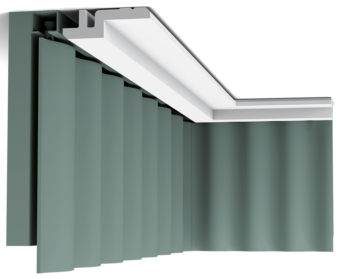 Orac Decor C394 Cornice Soffitto Parete Purotouch® Poliuretano Alta Densità Bianco Resistente Agli Urti Calore Acqua Illuminazione Indiretta Tenda Verniciabile Pretrattata Primer Acrilico Impermeabile Interno Esterno Ambienti Umidi Misura 200x9,5x3,1 cm
