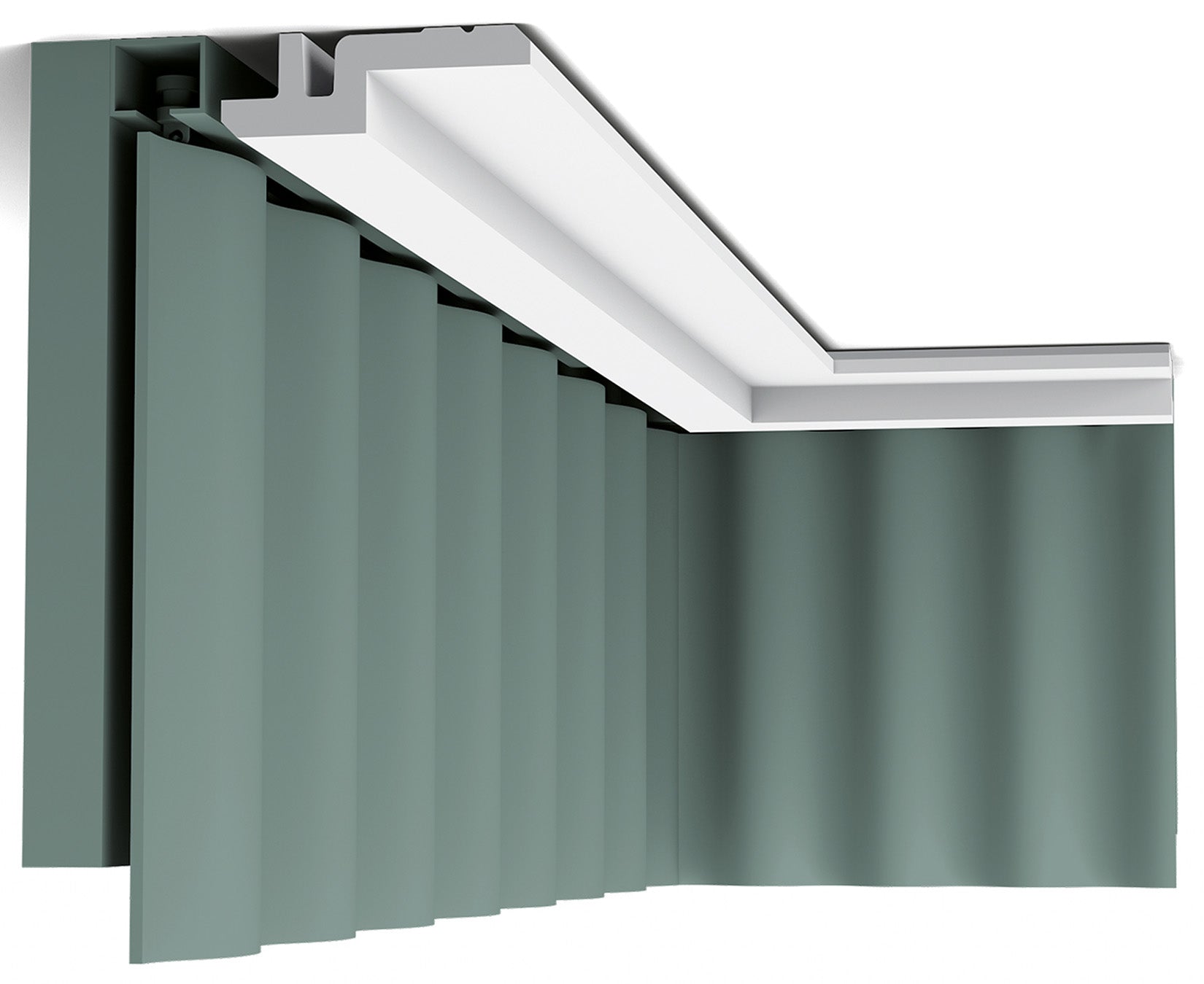 Orac Decor C394 Cornice Soffitto Parete Purotouch® Poliuretano Alta Densità Bianco Resistente Agli Urti Calore Acqua Illuminazione Indiretta Tenda Verniciabile Pretrattata Primer Acrilico Impermeabile Interno Esterno Ambienti Umidi Misura 200x9,5x3,1 cm