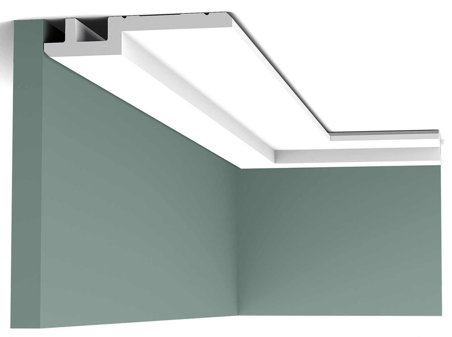 Orac Decor C395 Cornice Soffitto Parete Purotouch® Poliuretano Alta Densità Bianco Resistente Agli Urti Calore Acqua Illuminazione Indiretta Tenda Verniciabile Pretrattata Primer Acrilico Impermeabile Interno Esterno Ambienti Umidi Misura 200x15,5x3,1 cm