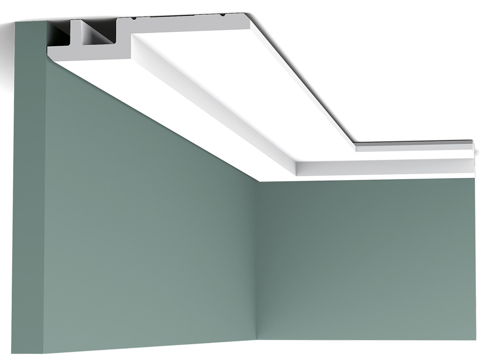 Orac Decor C395 Cornice Soffitto Parete Purotouch® Poliuretano Alta Densità Bianco Resistente Agli Urti Calore Acqua Illuminazione Indiretta Tenda Verniciabile Pretrattata Primer Acrilico Impermeabile Interno Esterno Ambienti Umidi Misura 200x15,5x3,1 cm