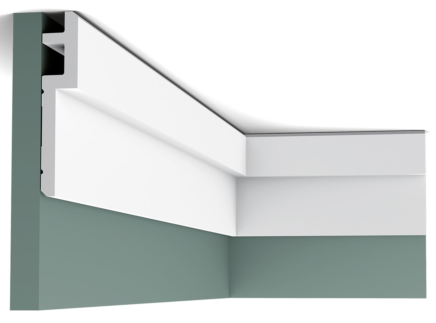 Orac Decor C395 Cornice Soffitto Parete Purotouch® Poliuretano Alta Densità Bianco Resistente Agli Urti Calore Acqua Illuminazione Indiretta Tenda Verniciabile Pretrattata Primer Acrilico Impermeabile Interno Esterno Ambienti Umidi Misura 200x15,5x3,1 cm