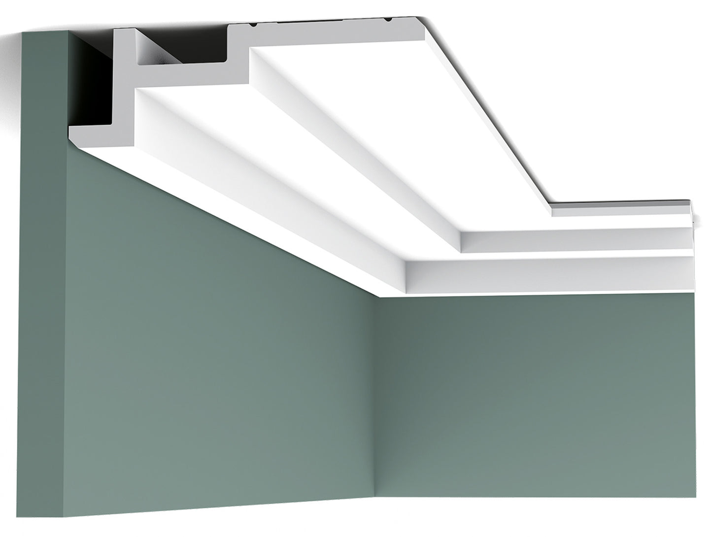 Orac Decor C396 Cornice Soffitto Parete Purotouch® Poliuretano Alta Densità Bianco Resistente Agli Urti Calore Acqua Illuminazione Indiretta Tenda Verniciabile Pretrattata Primer Acrilico Impermeabile Interno Esterno Ambienti Umidi Misura 200x18,5x6,1 cm