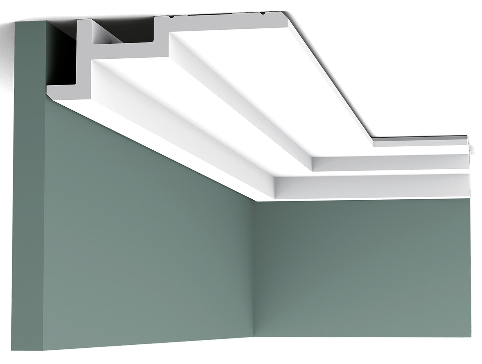 Orac Decor C396 Cornice Soffitto Parete Purotouch® Poliuretano Alta Densità Bianco Resistente Agli Urti Calore Acqua Illuminazione Indiretta Tenda Verniciabile Pretrattata Primer Acrilico Impermeabile Interno Esterno Ambienti Umidi Misura 200x18,5x6,1 cm