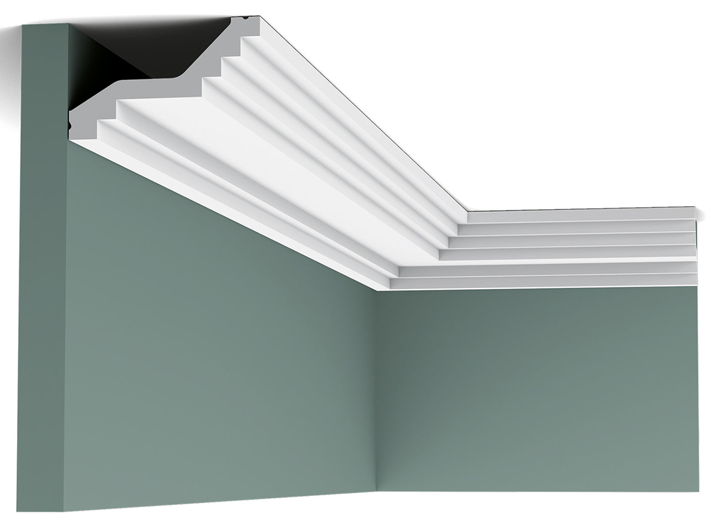 Orac Decor C400 Cornice Soffitto Parete Purotouch® Poliuretano Ad Alta Densità Bianco Resistente Agli Urti Calore Acqua Facile Da Installare Verniciabile Pretrattata Primer Acrilico Impermeabile Per Interno ed Esterno Ambienti Umidi Misura 200x6x10 cm