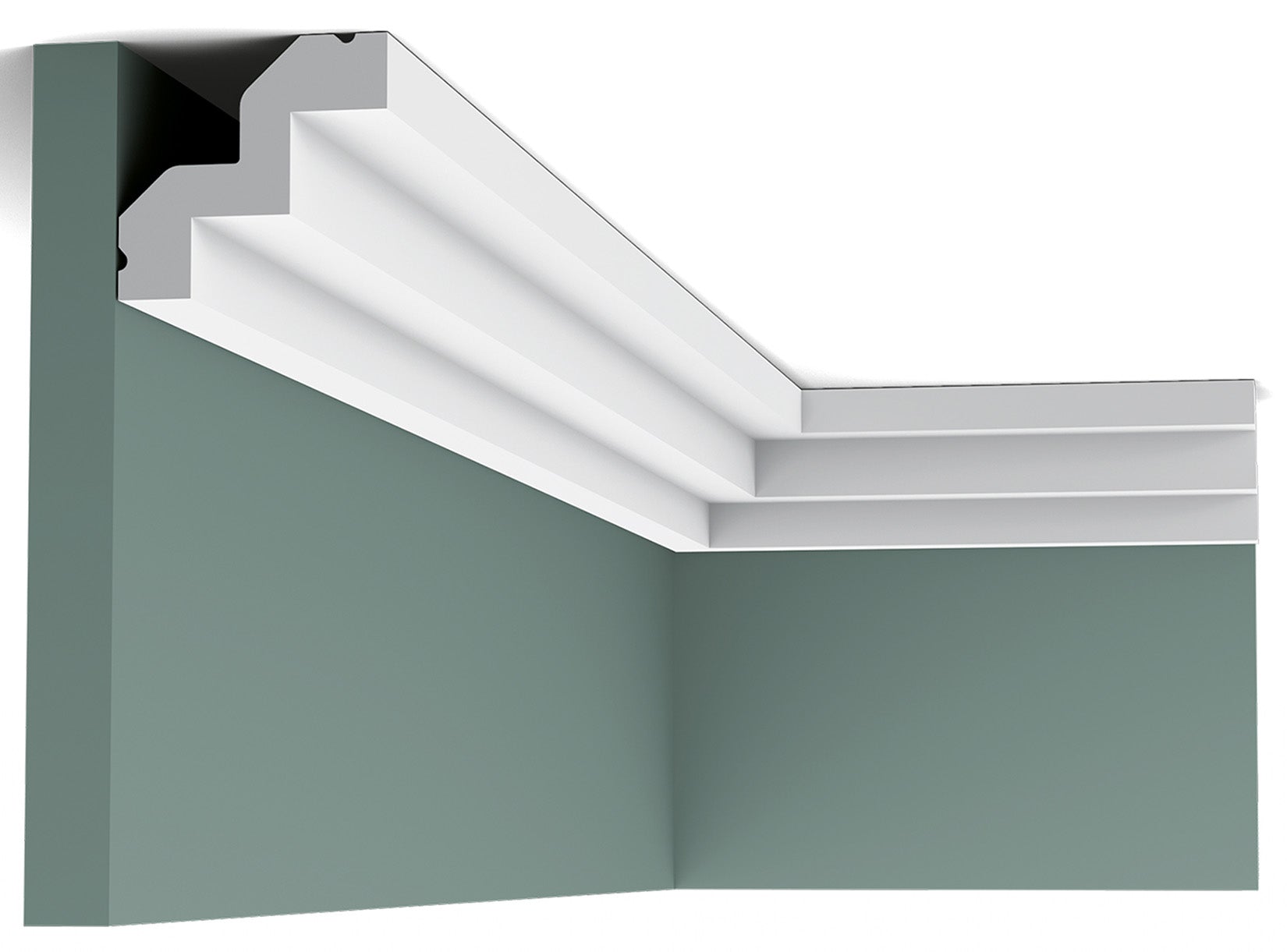Orac Decor C602 Cornice Soffitto Parete Purotouch® Poliuretano Ad Alta Densità Bianco Resistente Agli Urti Calore Acqua Facile Da Installare Verniciabile Pretrattata Primer Acrilico Impermeabile Per Interno ed Esterno Ambienti Umidi Misura 200x5,3x5 cm