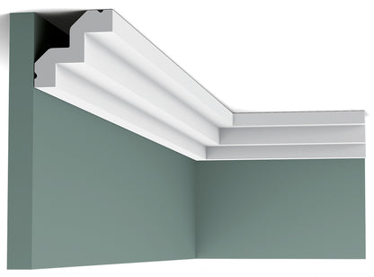 Orac Decor C602 Cornice Soffitto Parete Purotouch® Poliuretano Ad Alta Densità Bianco Resistente Agli Urti Calore Acqua Facile Da Installare Verniciabile Pretrattata Primer Acrilico Impermeabile Per Interno ed Esterno Ambienti Umidi Misura 200x5,3x5 cm