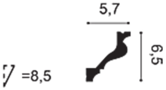 Orac Decor C800 Cornice Soffitto Xterio Purotouch® Poliuretano Ad Alta Densità Bianco RAL 9003 Resistente Agli Urti Termiti Calore Acqua Raggi UV Solventi Facile Da Installare Verniciabile Impermeabile Interno Esterno Ambienti Umidi Misura 200x6,5x5,7 cm