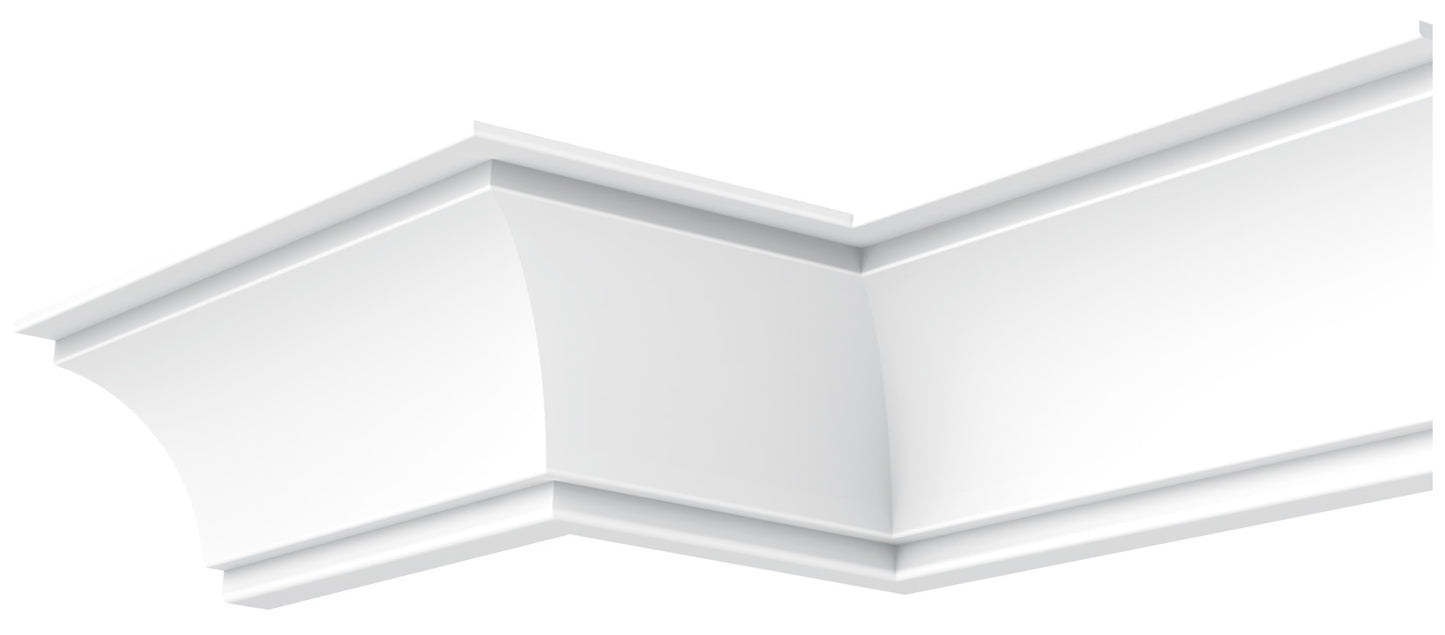 Orac Decor C820 Cornice Soffitto Xterio Purotouch® Poliuretano Ad Alta Densità Bianco RAL 9003 Resistente Agli Urti Termiti Calore Acqua Raggi UV Solventi Facile Da Installare Verniciabile Impermeabile Interno Esterno Ambienti Umidi Misura 244x20x16 cm