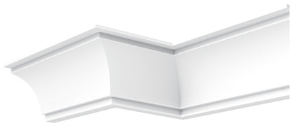 Orac Decor C820 Cornice Soffitto Xterio Purotouch® Poliuretano Ad Alta Densità Bianco RAL 9003 Resistente Agli Urti Termiti Calore Acqua Raggi UV Solventi Facile Da Installare Verniciabile Impermeabile Interno Esterno Ambienti Umidi Misura 244x20x16 cm