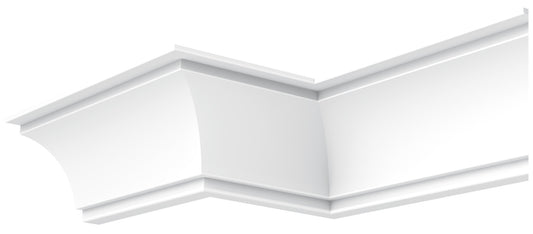 Orac Decor C820 Cornice Soffitto Xterio Purotouch® Poliuretano Ad Alta Densità Bianco RAL 9003 Resistente Agli Urti Termiti Calore Acqua Raggi UV Solventi Facile Da Installare Verniciabile Impermeabile Interno Esterno Ambienti Umidi Misura 244x20x16 cm