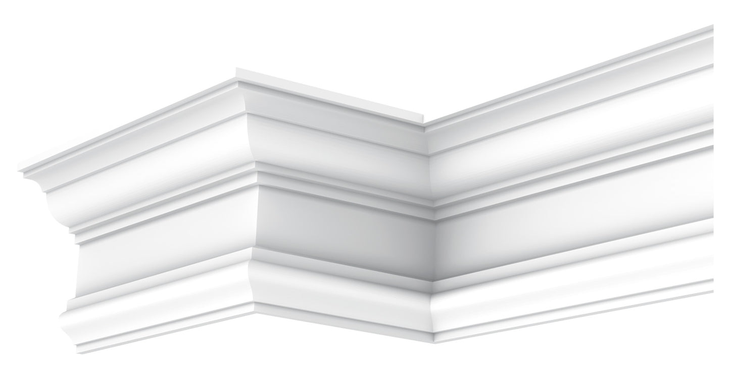 Orac Decor C832 Cornice Soffitto Xterio Purotouch® Poliuretano Ad Alta Densità Bianco RAL 9003 Resistente Agli Urti Termiti Calore Acqua Raggi UV Solventi Facile Da Installare Verniciabile Impermeabile Interno Esterno Ambienti Umidi Misura 200x23x11,4 cm