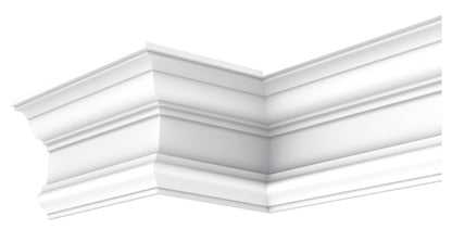Orac Decor C832 Cornice Soffitto Xterio Purotouch® Poliuretano Ad Alta Densità Bianco RAL 9003 Resistente Agli Urti Termiti Calore Acqua Raggi UV Solventi Facile Da Installare Verniciabile Impermeabile Interno Esterno Ambienti Umidi Misura 200x23x11,4 cm