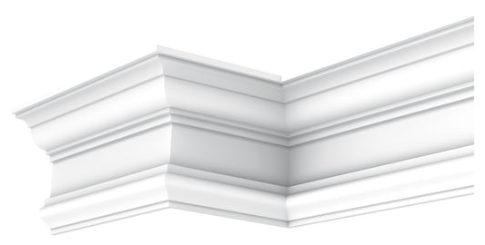 Orac Decor C832 Cornice Soffitto Xterio Purotouch® Poliuretano Ad Alta Densità Bianco RAL 9003 Resistente Agli Urti Termiti Calore Acqua Raggi UV Solventi Facile Da Installare Verniciabile Impermeabile Interno Esterno Ambienti Umidi Misura 200x23x11,4 cm