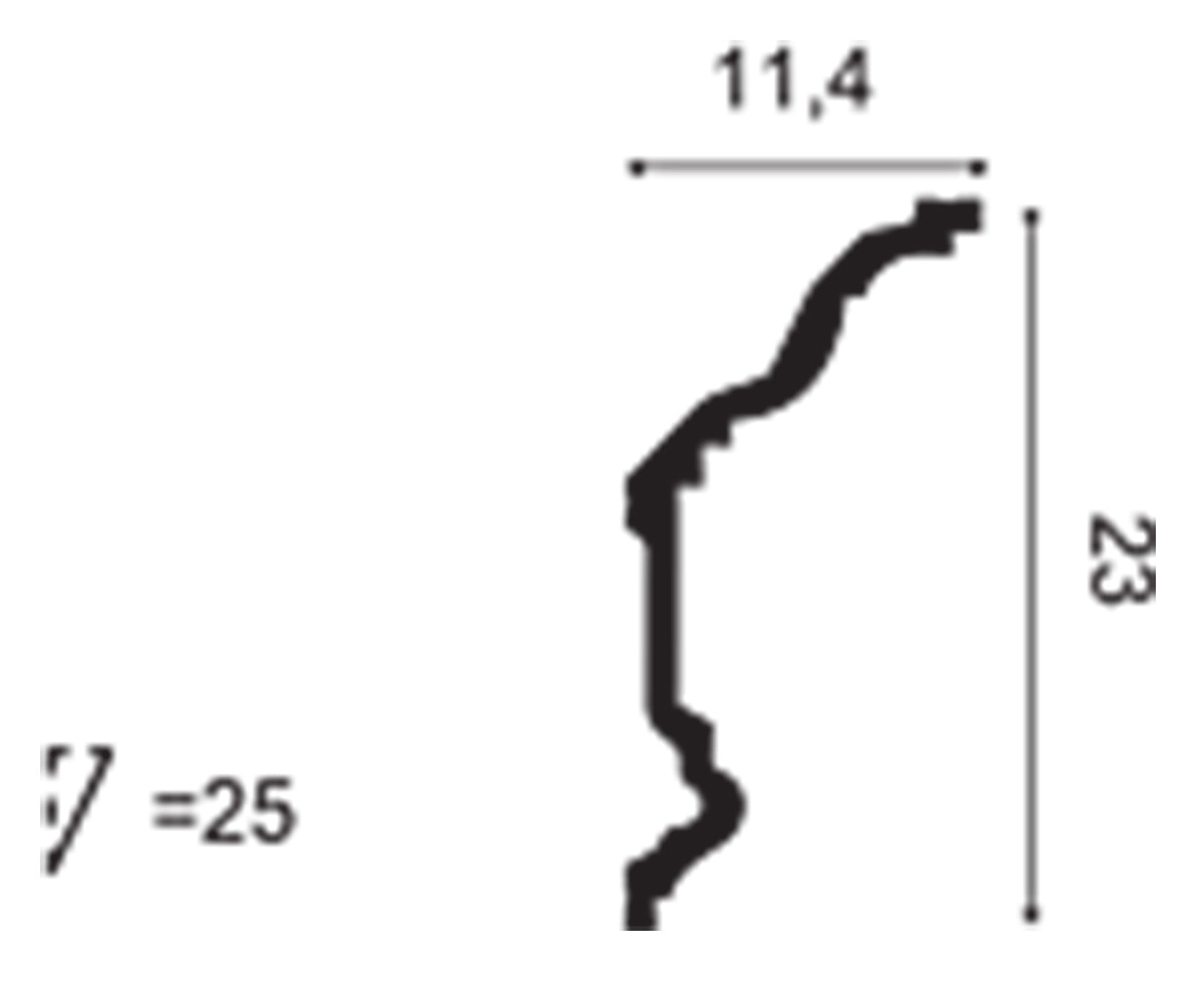 Orac Decor C832 Cornice Soffitto Xterio Purotouch® Poliuretano Ad Alta Densità Bianco RAL 9003 Resistente Agli Urti Termiti Calore Acqua Raggi UV Solventi Facile Da Installare Verniciabile Impermeabile Interno Esterno Ambienti Umidi Misura 200x23x11,4 cm
