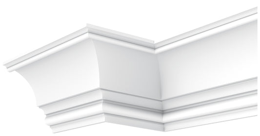 Orac Decor Xterio C836 Cornice Soffitto Purotouch® Poliuretano Ad Alta Densità Bianco RAL 9003 Resistente Agli Urti Termiti Calore Acqua Raggi UV Solventi Facile Da Installare Verniciabile Impermeabile Interno Esterno Ambienti Umidi Misura 200x27,1x26,6cm