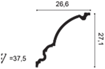Orac Decor Xterio C836 Cornice Soffitto Purotouch® Poliuretano Ad Alta Densità Bianco RAL 9003 Resistente Agli Urti Termiti Calore Acqua Raggi UV Solventi Facile Da Installare Verniciabile Impermeabile Interno Esterno Ambienti Umidi Misura 200x27,1x26,6cm