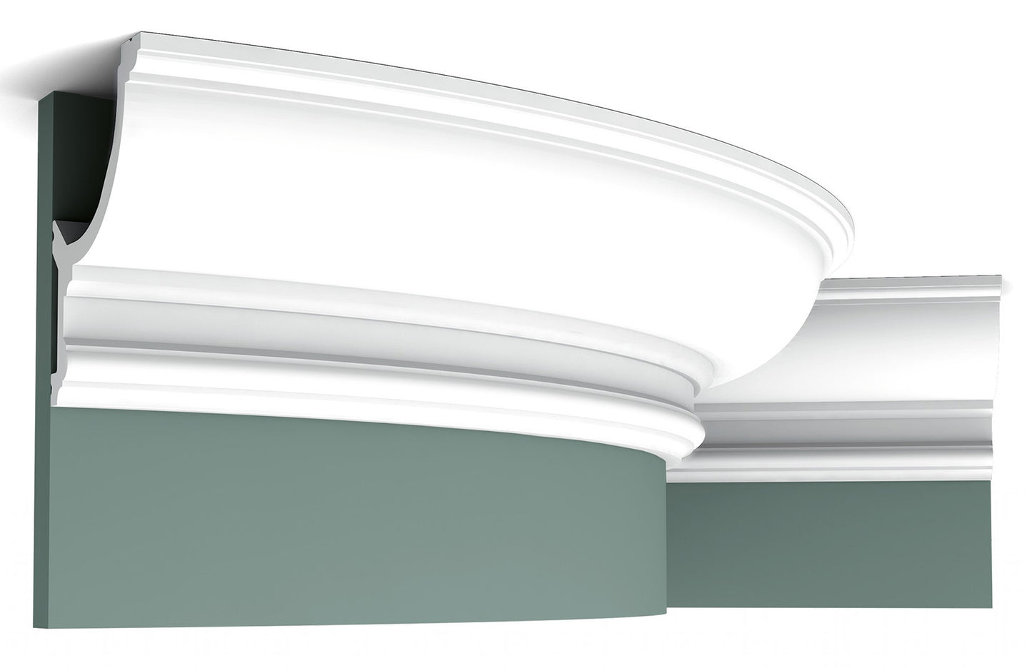 Orac Decor C901F Cornice Soffitto Parete Poliuretano Flessibile Curvabile Bianco Resistente Agli Urti Calore Termiti Acqua Illuminazione Indiretta Verniciabile Pretrattata Primer Acrilico Impermeabile Interno Esterno Ambienti Umidi Misura 200x14,8x12,3cm