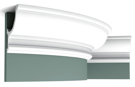 Orac Decor C901F Cornice Soffitto Parete Poliuretano Flessibile Curvabile Bianco Resistente Agli Urti Calore Termiti Acqua Illuminazione Indiretta Verniciabile Pretrattata Primer Acrilico Impermeabile Interno Esterno Ambienti Umidi Misura 200x14,8x12,3cm