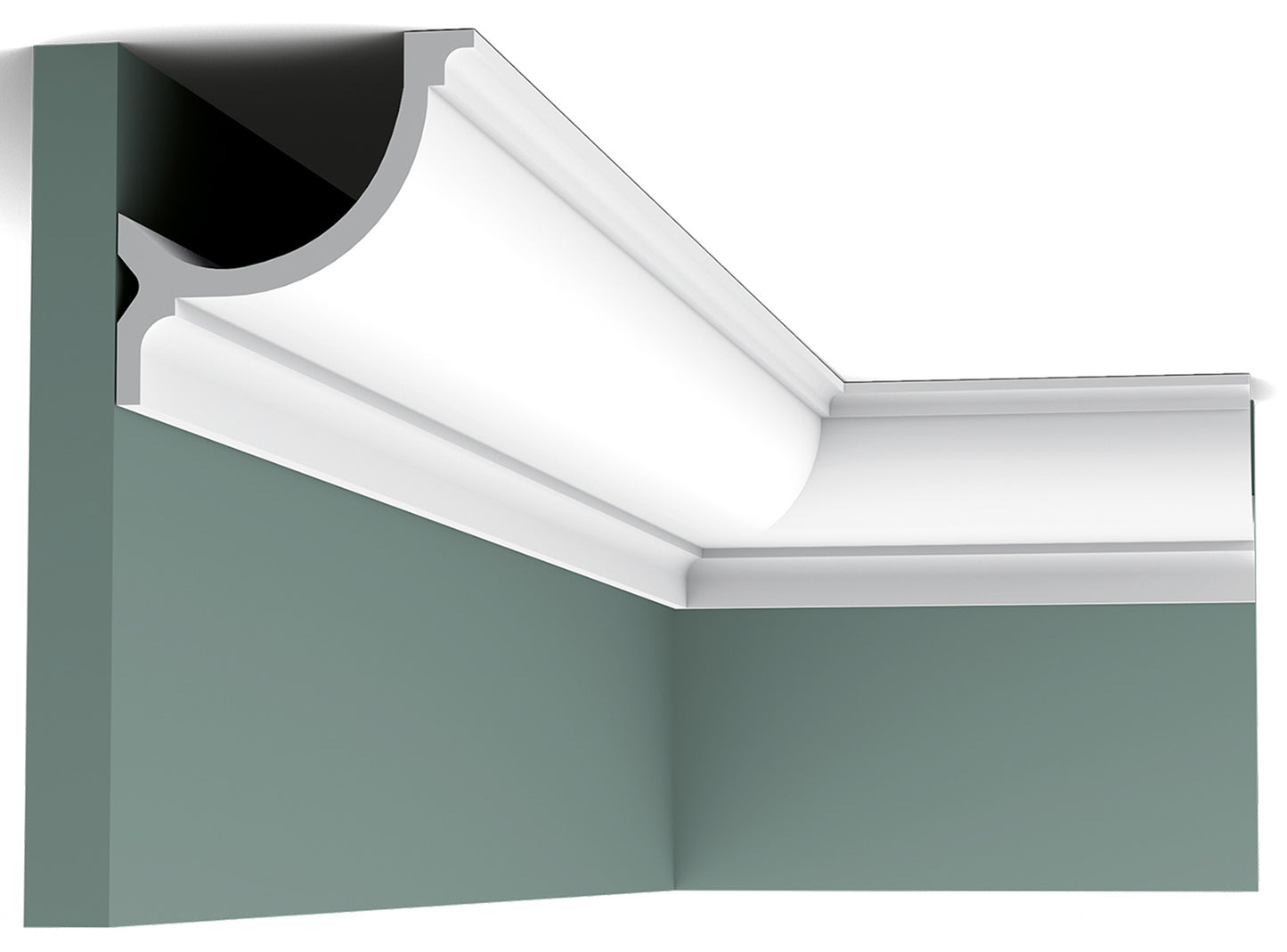 Orac Decor C902 Cornice Soffitto Parete Purotouch® Poliuretano Ad Alta Densità Bianco Resistente Agli Urti Calore Acqua Illuminazione Indiretta Verniciabile Pretrattata Primer Acrilico Impermeabile Per Interno Esterno Ambienti Umidi Misura 200x10,3x10,3cm