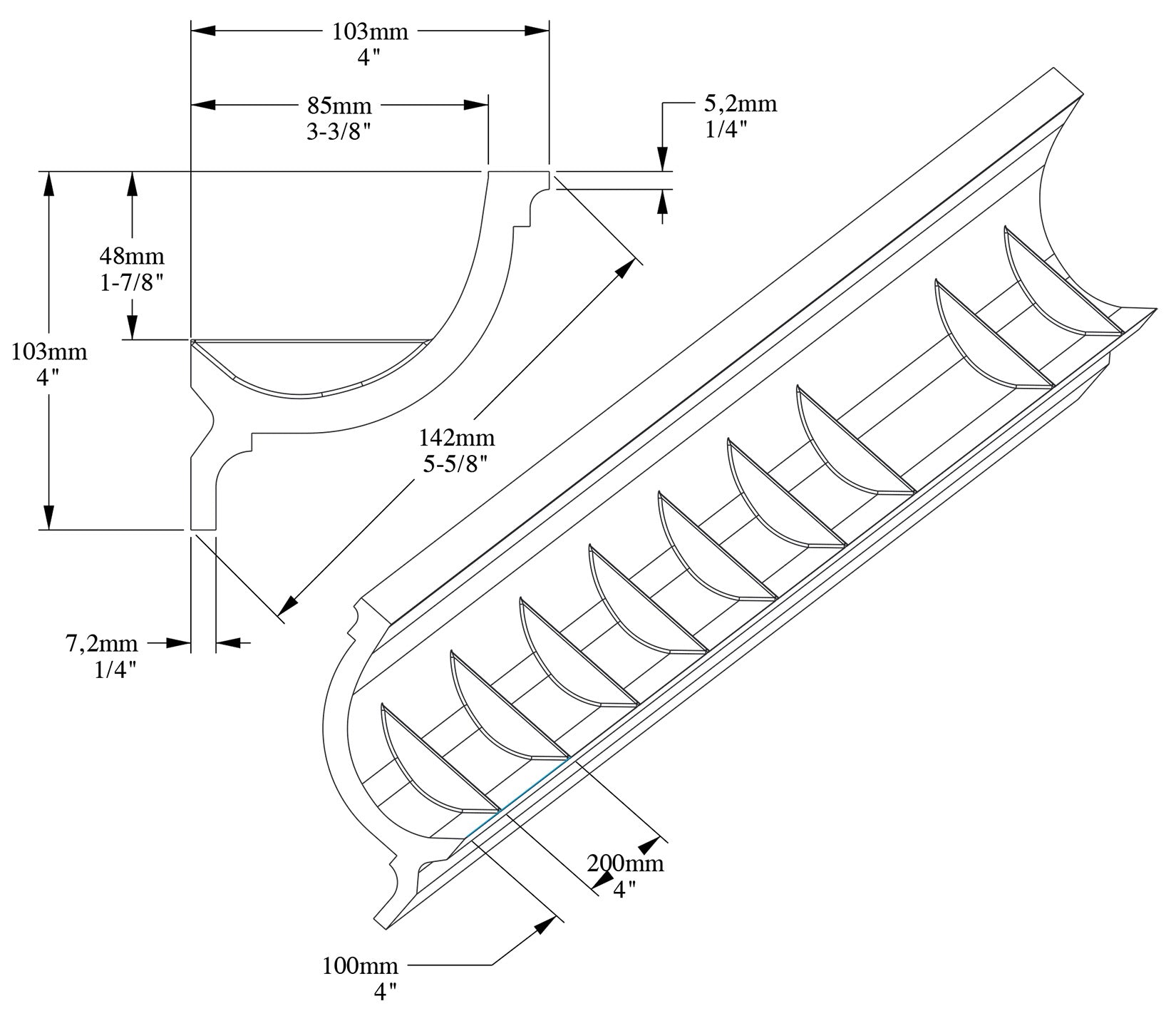 Orac Decor C902 Cornice Soffitto Parete Purotouch® Poliuretano Ad Alta Densità Bianco Resistente Agli Urti Calore Acqua Illuminazione Indiretta Verniciabile Pretrattata Primer Acrilico Impermeabile Per Interno Esterno Ambienti Umidi Misura 200x10,3x10,3cm