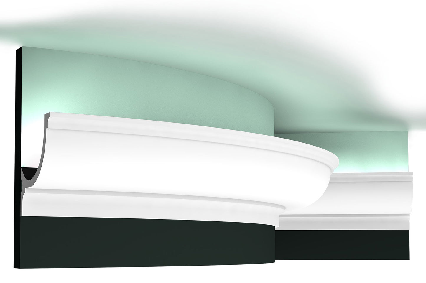 Orac Decor C902F Cornice Soffitto Parete Poliuretano Flessibile Curvabile Bianco Resistente Agli Urti Calore Termiti Acqua Illuminazione Indiretta Verniciabile Pretrattata Primer Acrilico Impermeabile Interno Esterno Ambienti Umidi Misura 200x10,3x10,3 cm