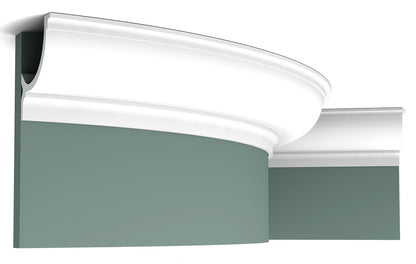 Orac Decor C902F Cornice Soffitto Parete Poliuretano Flessibile Curvabile Bianco Resistente Agli Urti Calore Termiti Acqua Illuminazione Indiretta Verniciabile Pretrattata Primer Acrilico Impermeabile Interno Esterno Ambienti Umidi Misura 200x10,3x10,3 cm