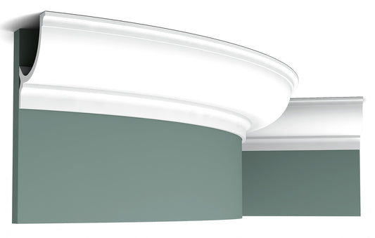 Orac Decor C902F Cornice Soffitto Parete Poliuretano Flessibile Curvabile Bianco Resistente Agli Urti Calore Termiti Acqua Illuminazione Indiretta Verniciabile Pretrattata Primer Acrilico Impermeabile Interno Esterno Ambienti Umidi Misura 200x10,3x10,3 cm