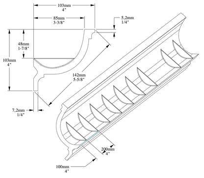 Orac Decor C902F Cornice Soffitto Parete Poliuretano Flessibile Curvabile Bianco Resistente Agli Urti Calore Termiti Acqua Illuminazione Indiretta Verniciabile Pretrattata Primer Acrilico Impermeabile Interno Esterno Ambienti Umidi Misura 200x10,3x10,3 cm